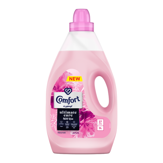 Comfort Fabric Softener Pink Flora Soft, Ultimate Care 3L