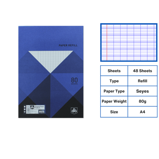 OPP Refill - papier classeur CAREER 80g Seyes 48sh A4 (LF4810/40)