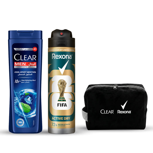 Buy Clear & Rexona Bundle Shampoo + Deodorant, Get Free Pouch