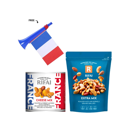 Rifai Tins Cheesy Mix 150g + Extra Mix 250g, Get Team France Free Gift