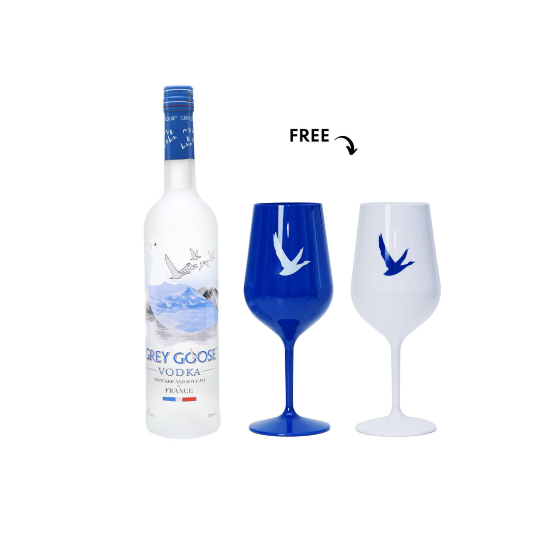 Buy Grey Goose Premium French Vodka 70cl, Get 2 Free Cup
