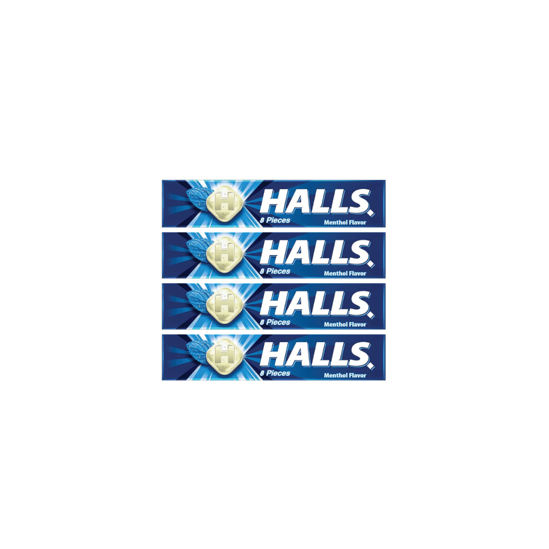 Halls Menthol Candy Cough Drops 22.4g, Pack Of 4, @ 50% OFF
