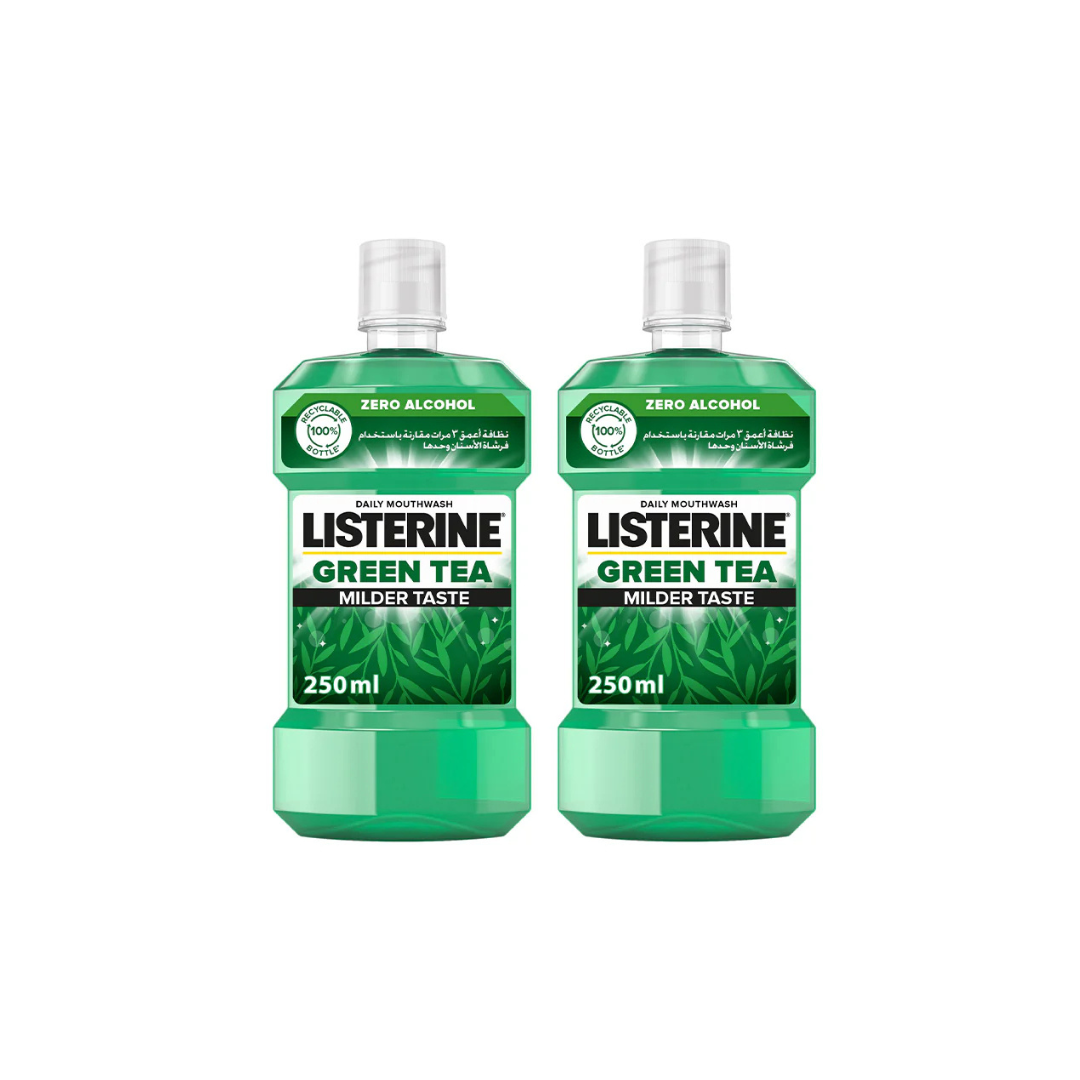 Listerine Mouthwash Green Tea, Milder Taste 250ml, 2 @ 30% OFF