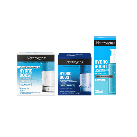 Buy Neutrogena Hydro Boost (Gel Cream + Night Cream + Serum) Get 20% OFF