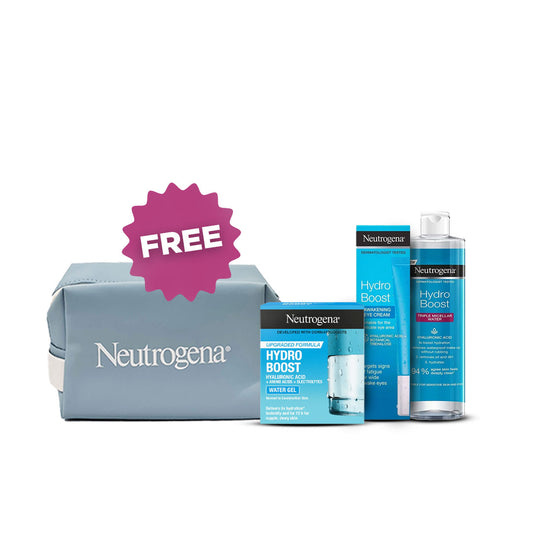 Buy Neutrogena Hydro Boost (Micellar Water + Gel Water + Eye Cream) Get 1 Blue Pouch Free