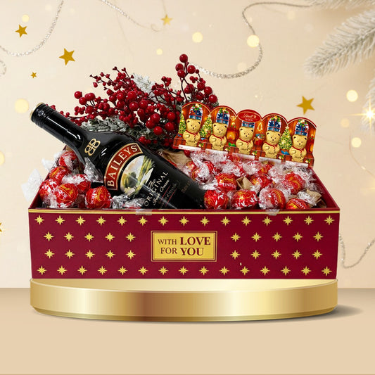 Lindt Christmas Hamper Lindor Milk 500g + Baileys Liqueur 75cl