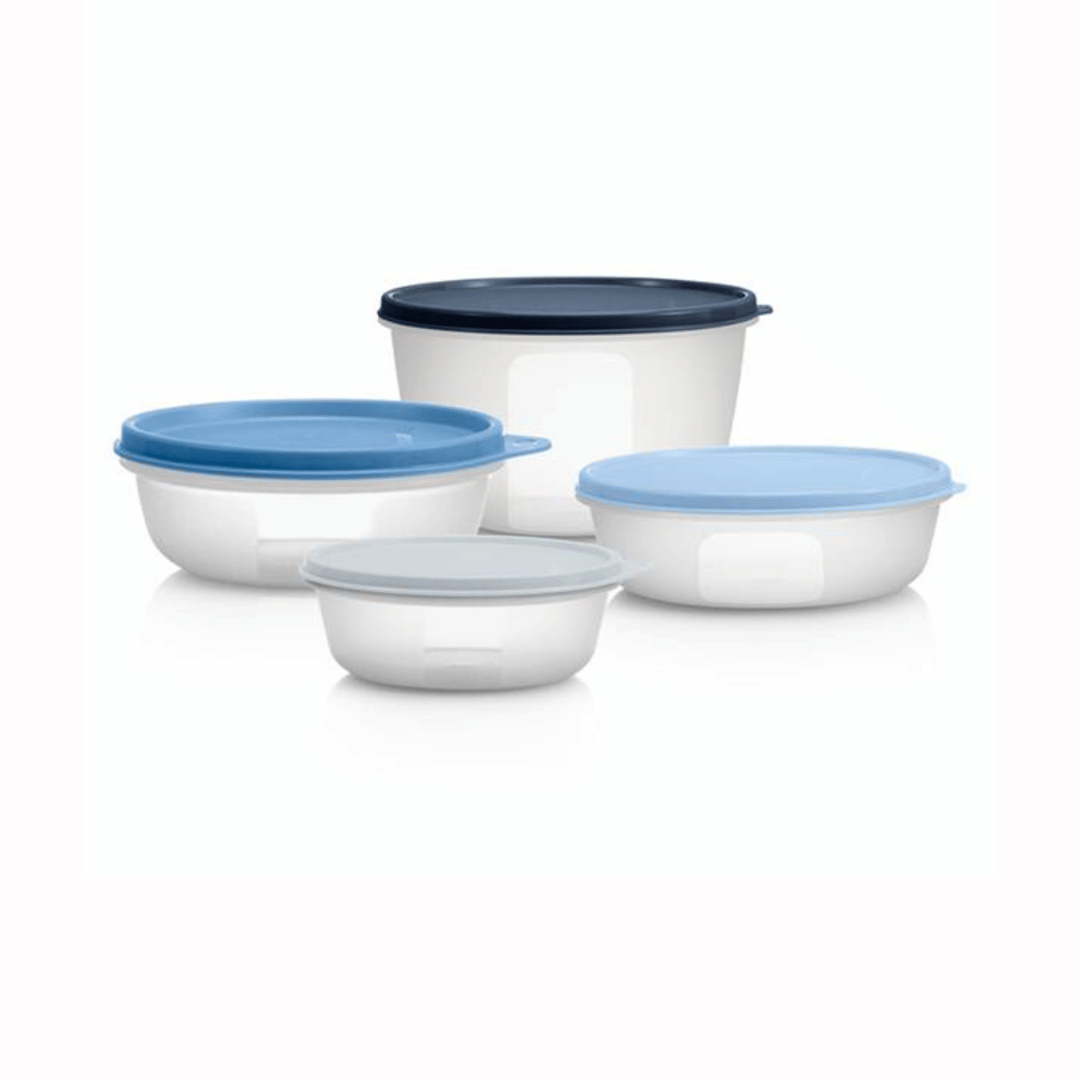 Tupperware S.S. Bowl Set 2 (300ml, 600ml 1L 2L)