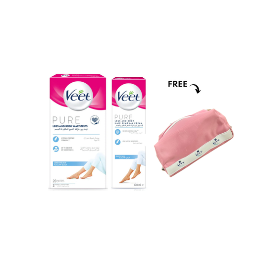 Buy Veet Sensitive Body Wax & Cream, Get Free Pouch