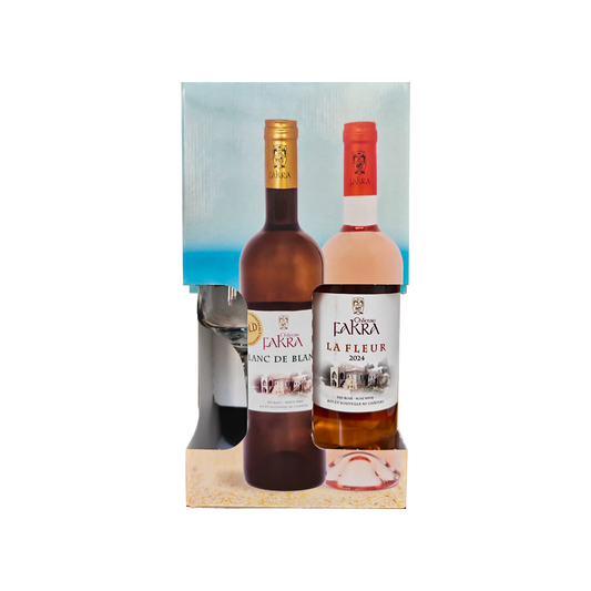 Chateau Fakra Coffret Blanc & Rose Wine 75cl 2024 + 2 Free Glasses