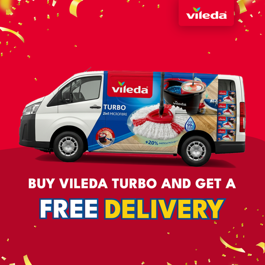 Vileda Turbo Rotating Mop Bucket Set with Foot Pedal |Telescopic Handle 85 – 123 cm | Floor mop with spinning wringer | Turbo 2in1 Microfibre Mop Head