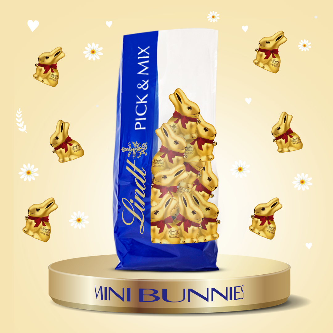 Lindt Bag Golden Mini Bunny 300g, Pack of 30 Bunnies