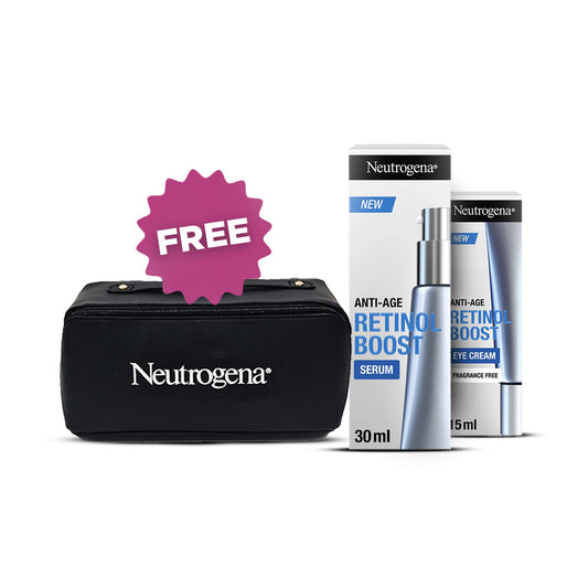 Buy Neutrogena Retinol Boost (Serum 30ml + Eye Cream 15ml) Get 1 Black Pouch Free