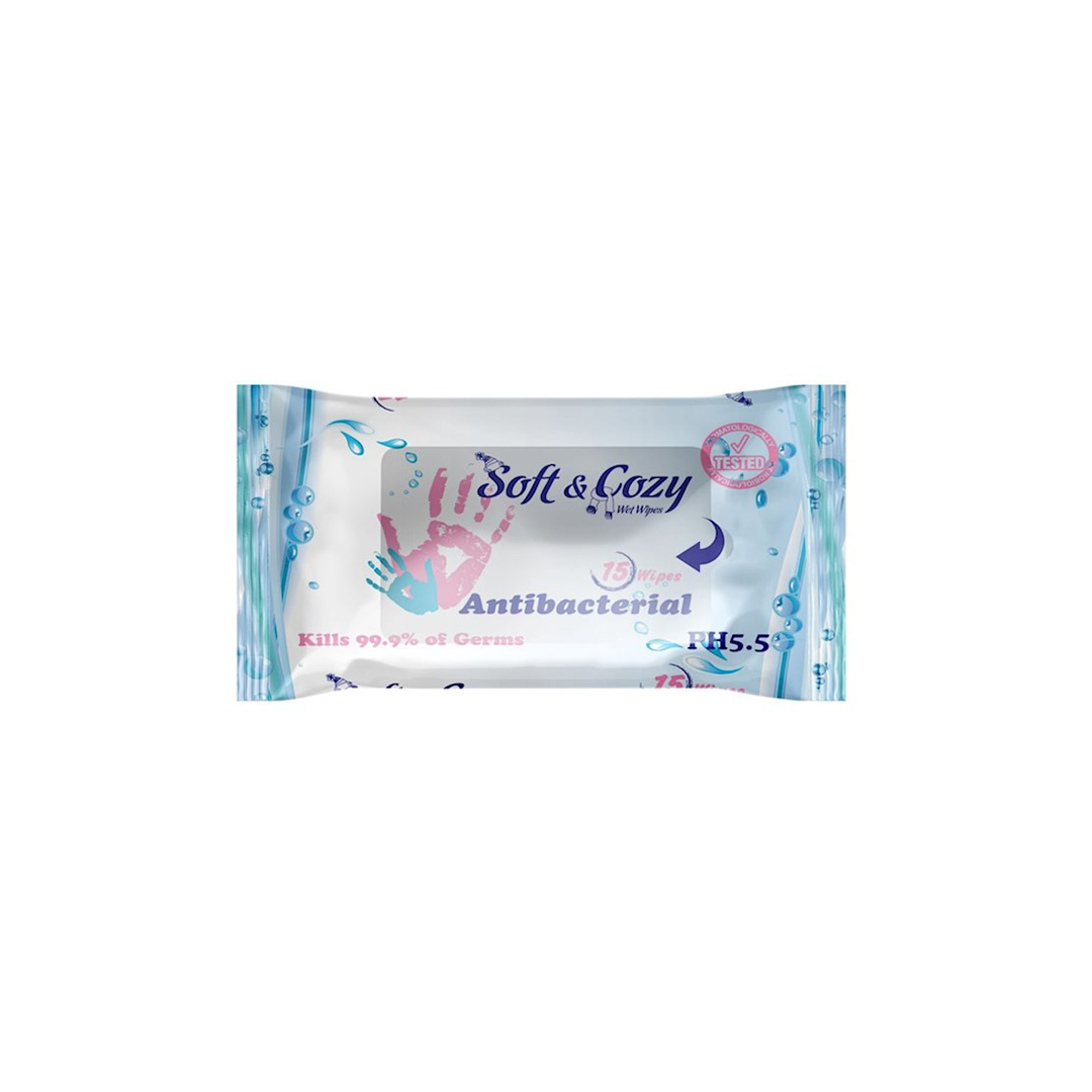 Leen Wipes Soft & Cozy Antibacterial  x15