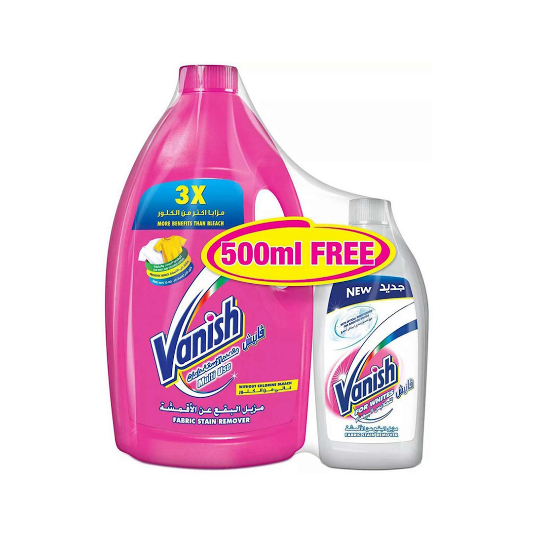 Vanish Stain Remover Liquid Pink 3L + White 500ml Free