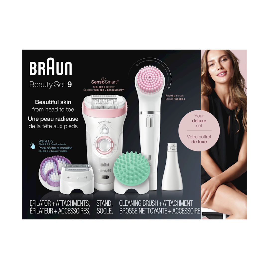 Braun Epilator, Silk·épil 9-985, Beauty Set, Soft Pink with 11 extras