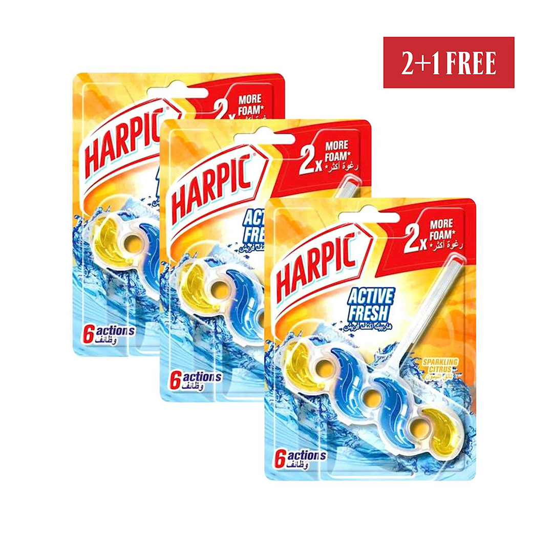 Harpic Toilet Block Sparkling Citrus 2+1 FREE