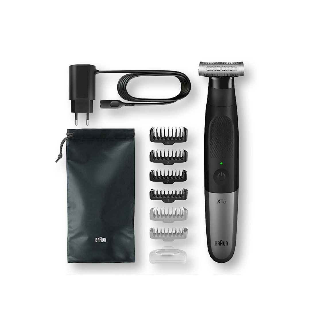 Braun Shaver  XT5200, Wet & Dry Shaver, All-in-one tool with 6 attachments and travel pouch