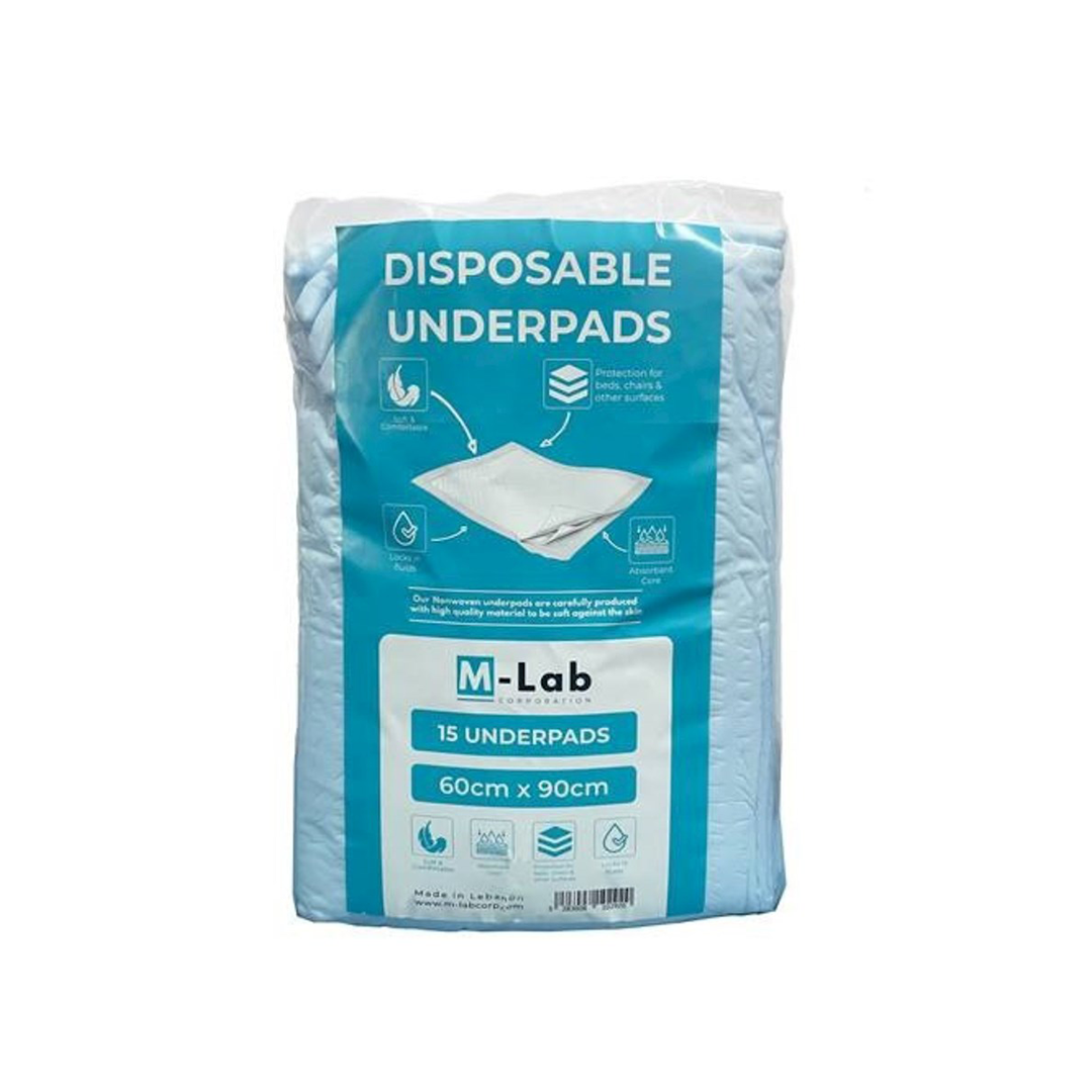 Fattal Online - Buy M-Lab Under pads 60cm x 90cm - 15 pcs in Lebanon