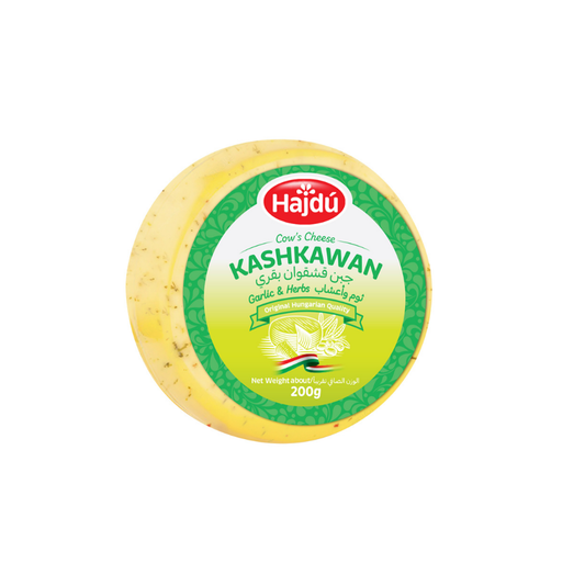 Hajdu Cow Kashkaval Cheese with Garlic & Herbs 200g