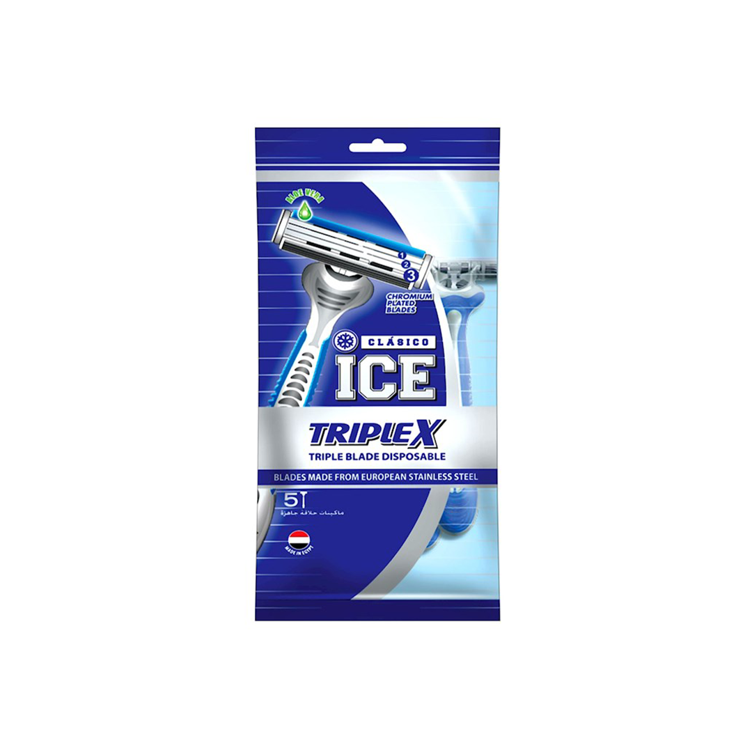 Clasico Ice Triplex Disposable Triple Blade Razor Pouch Of 5 Razor