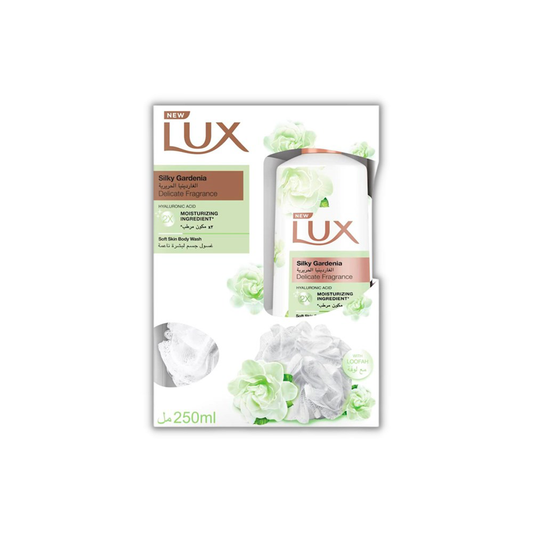Lux Perfumed Body Wash Silk Gardenia With Loofa, 250ml