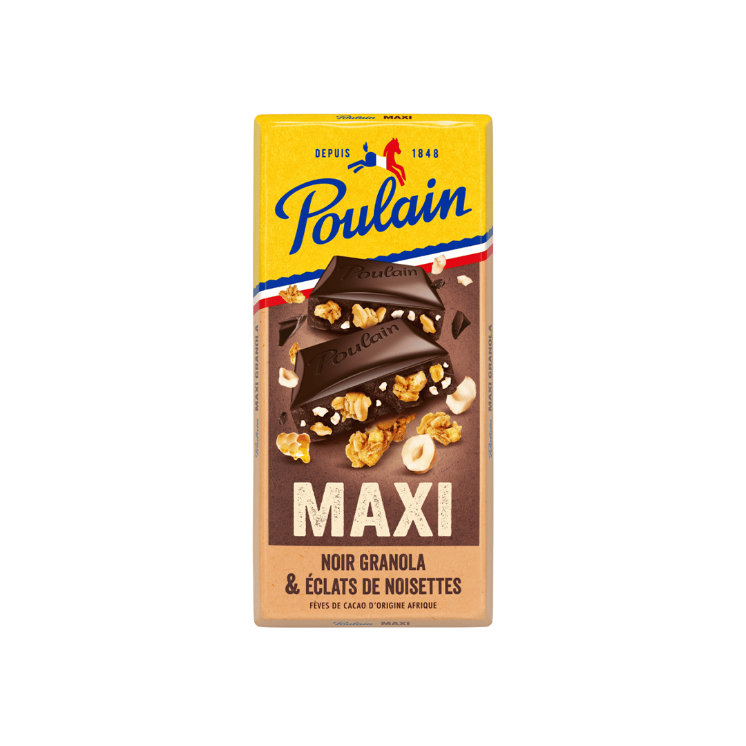 Poulain Maxi Noir Granola Noisettes Gourmand, 180g