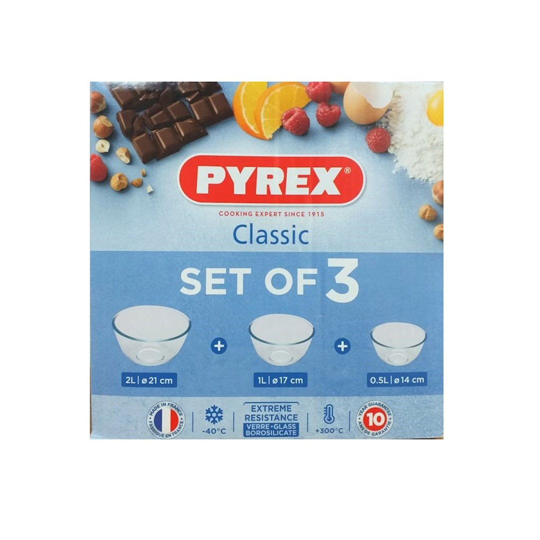 Pyrex Glass Bowl set x3